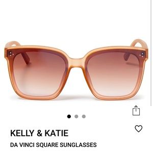 Kelly & Katie Da Vinci Square Sunglasses in Peach/Mauve